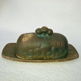 OOAK Mushroom Butter Dish - Brown & Patina