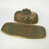 OOAK Mushroom Butter Dish - Brown & Patina