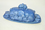 OOAK Mushroom Butter Dish - Cobalt Swirls