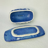 OOAK Mushroom Butter Dish - Cobalt Swirls